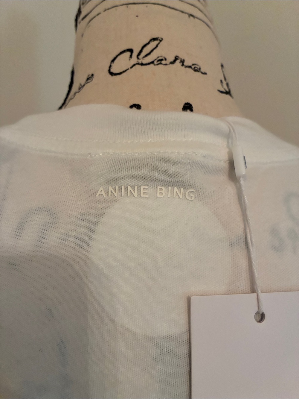 Anine Bing Cade Tee with Hearts (Ivory & Black) - Picture 11 of 17